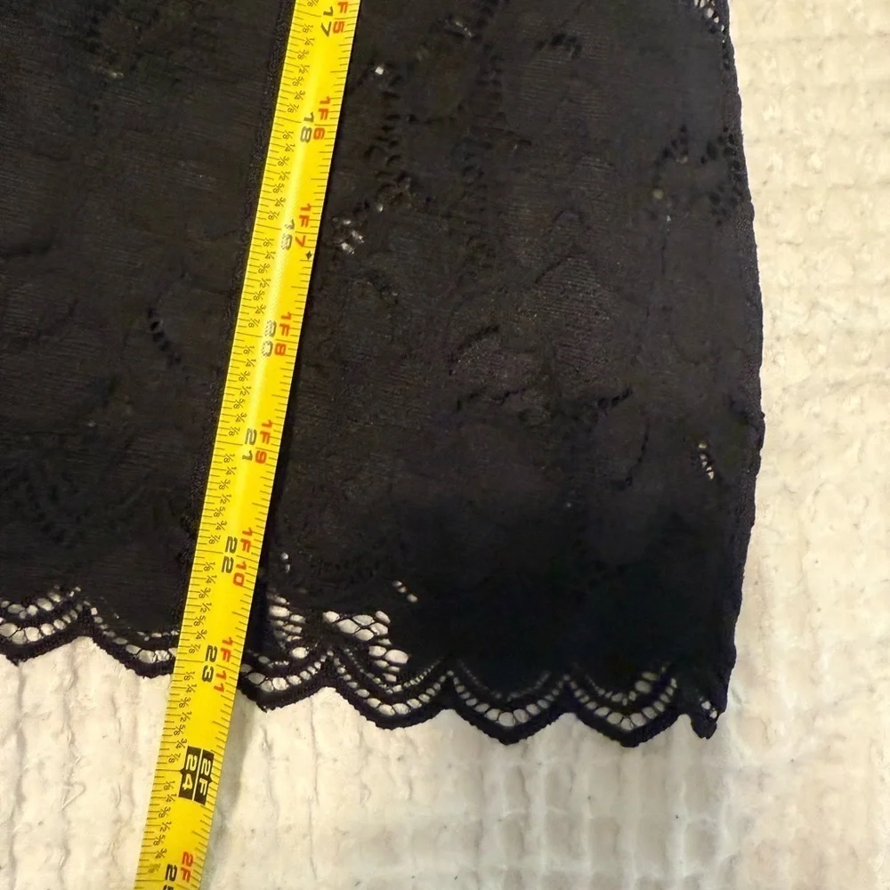Free People Olivia lace top Blouse Black S Small Long Sleeve